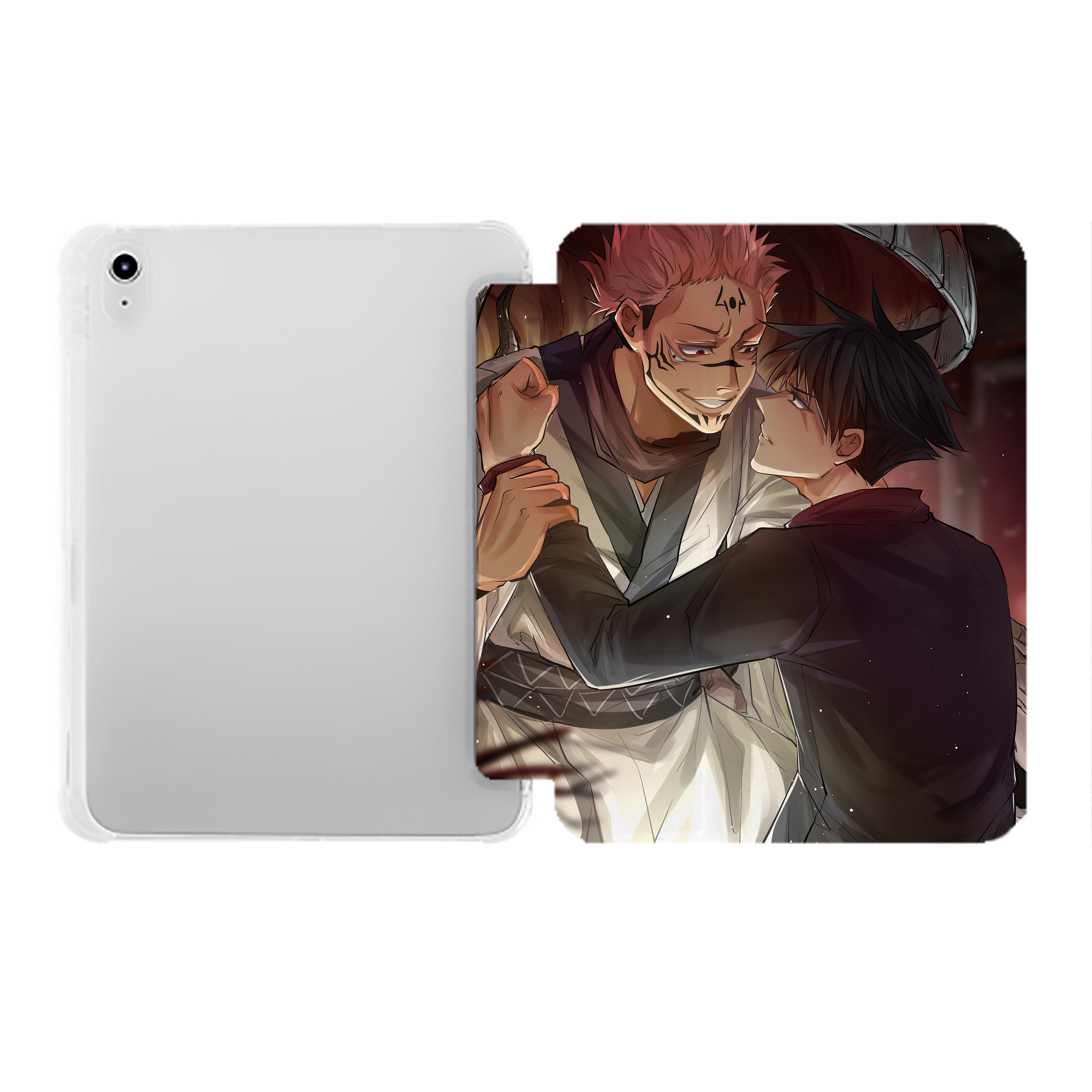 （画像用） 呪術廻戦 Jujutsu Kaisen IPad ケース ペン収納付き 三つ折りスタンド PUレザー×シリコン 対応機種9.5/10.5/10.9インチ